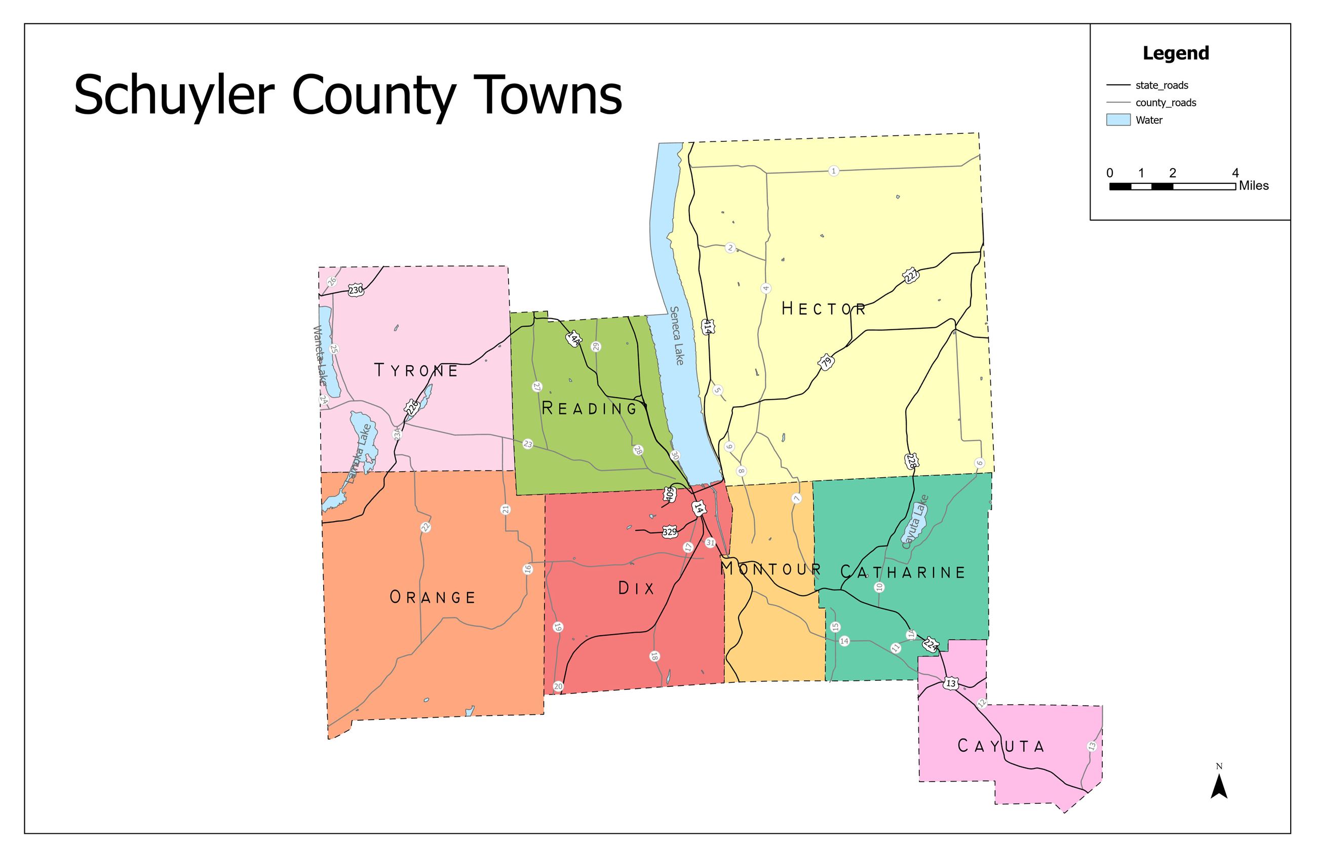 Schuyler County NY Towns 