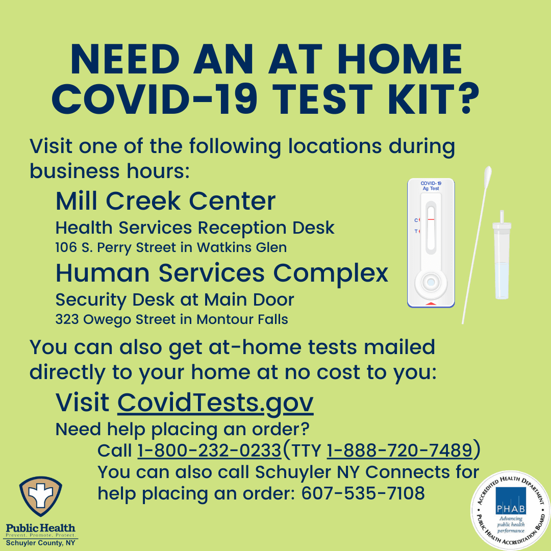 Image with locations where at-home covid tests can be found