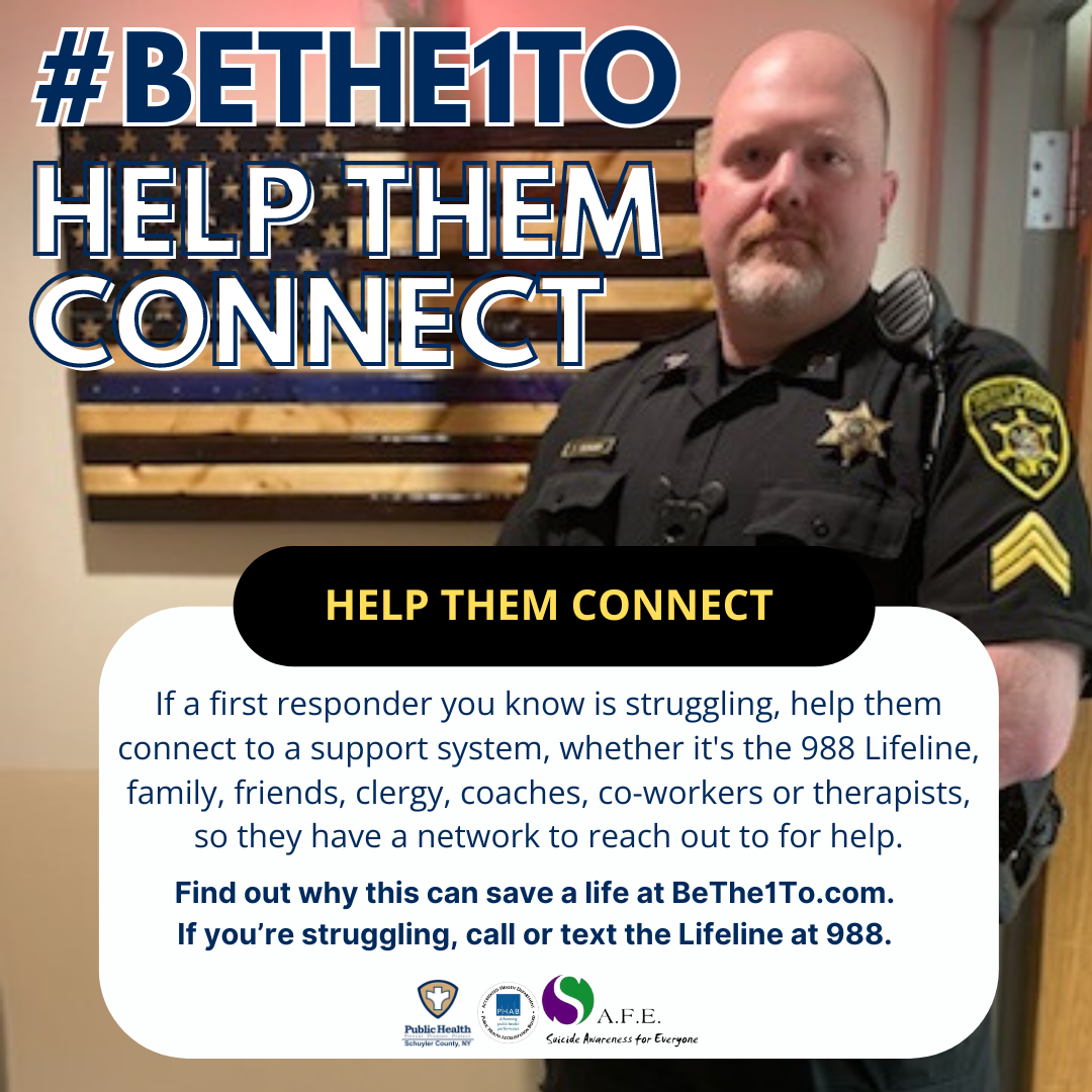 Image of a law enforcement officer with BeThe1To campaign information