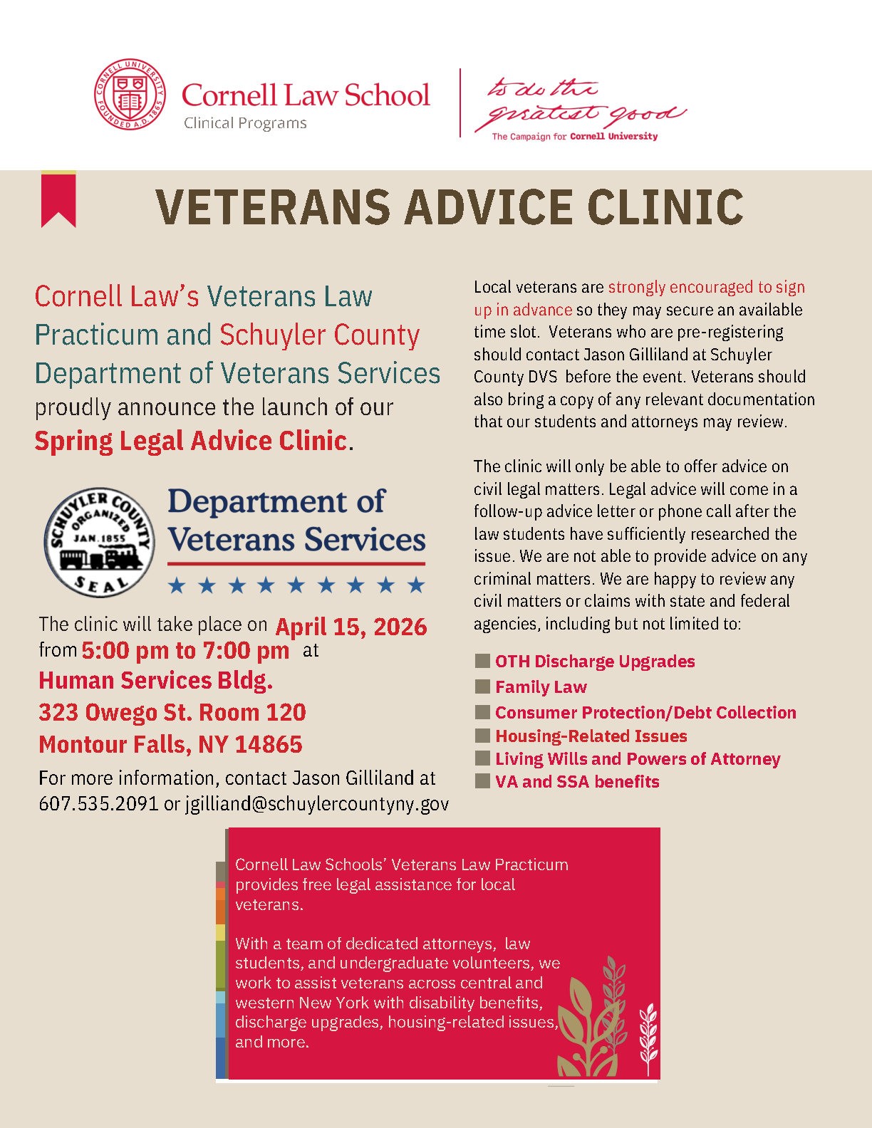 Flyer with information about the event